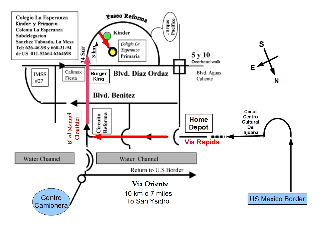 Map to
          Colegio La Esperanza in Colonia La Esperanza, Tijuana